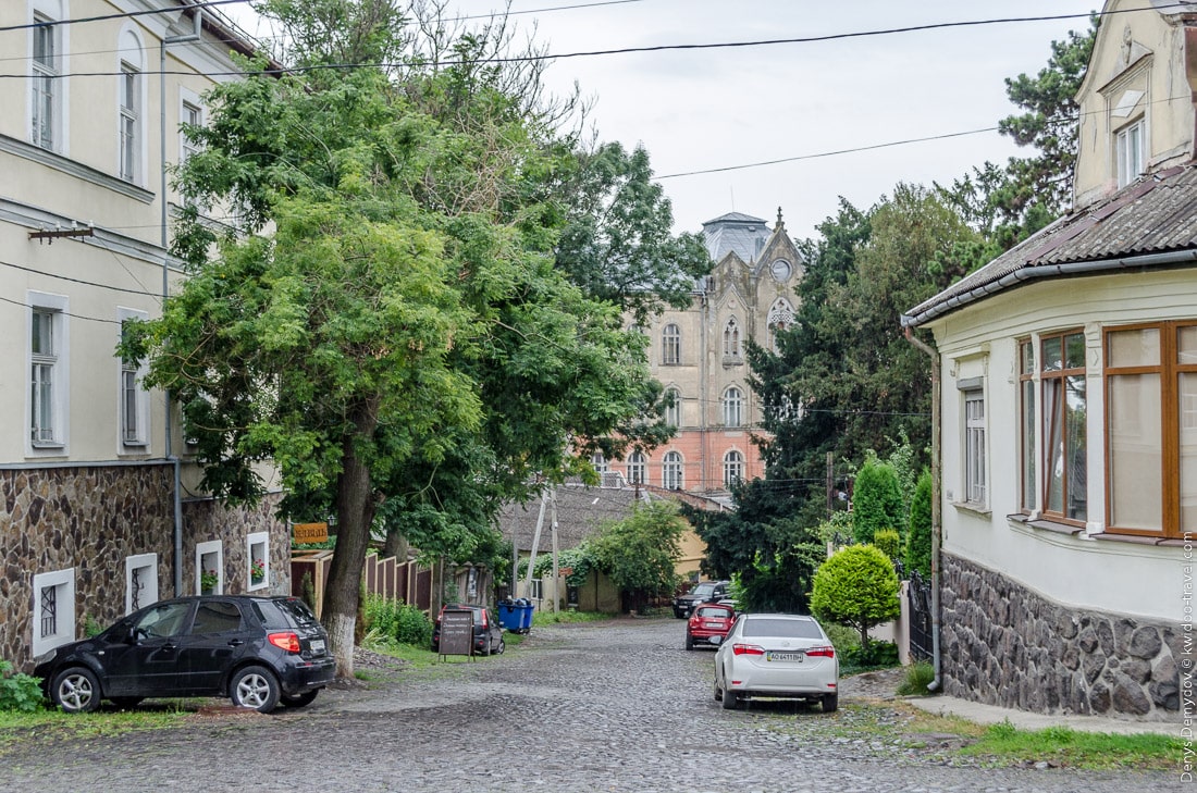 The streets of Uzhgorod near the castle are still paved with cobblestones