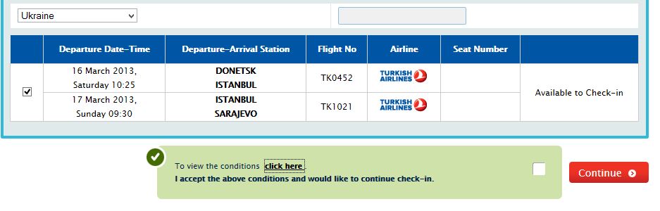 Соглашаемся с условиями онлайн регистрации на рейс