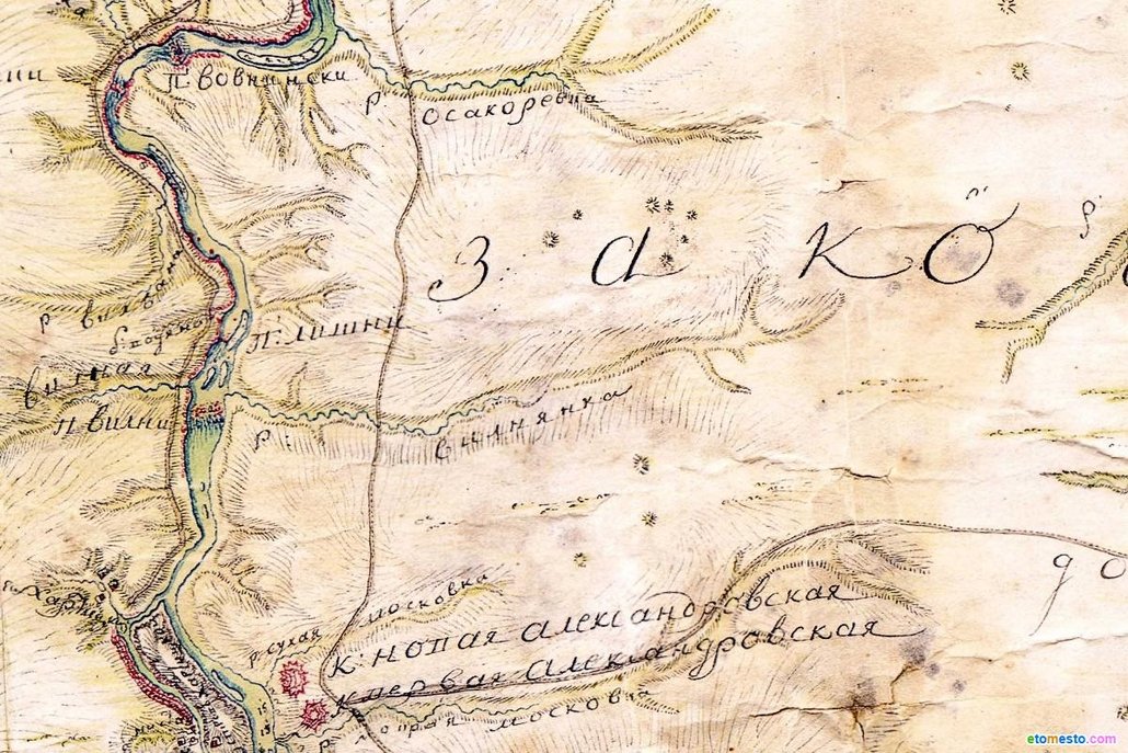 Река Вильнянка на Карте течения рек Днепра и Буга 1775 года.